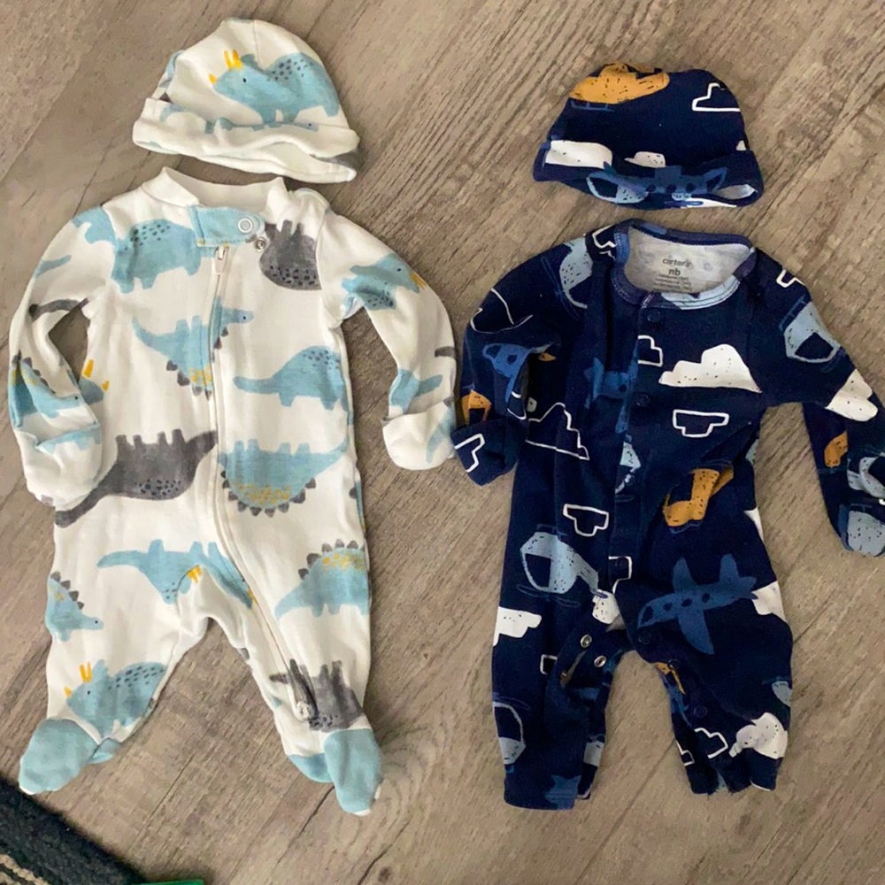Newborn Boy Sleepers with hats